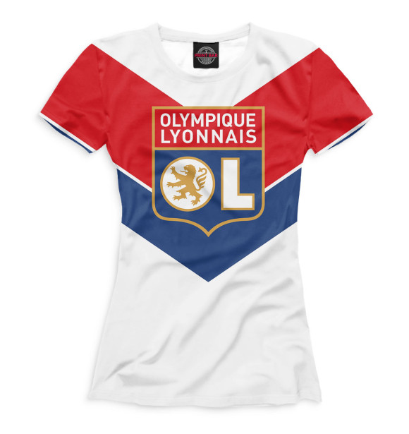 Футболка для девочек с изображением Olympique lyonnais цвета Белый