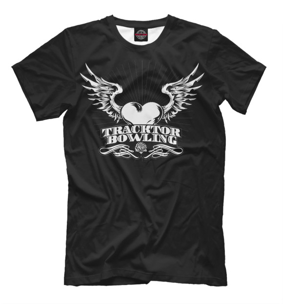 Мужская футболка с изображением Tracktor Bowling цвета Черный