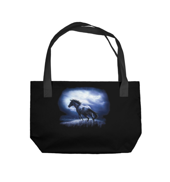 Пляжная сумка с изображением Ночной конь цвета 