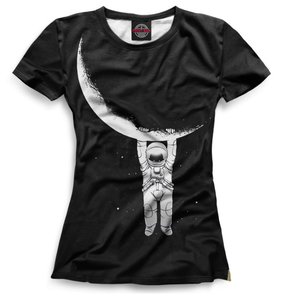 Футболка для девочек с изображением Космонавт цвета Белый