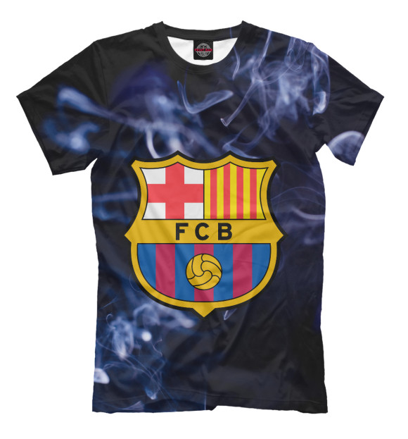 Футболка для мальчиков с изображением Барселона Дым цвета Черный