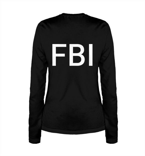 Женский лонгслив с изображением FBI цвета Белый