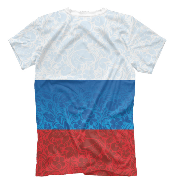 Мужская футболка с изображением Россия хохлома цвета Белый