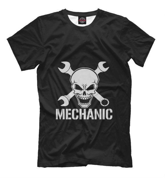 Мужская футболка с изображением Mechanic цвета Черный