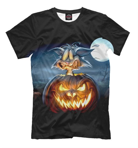 Мужская футболка с изображением Хэллоуин цвета Черный