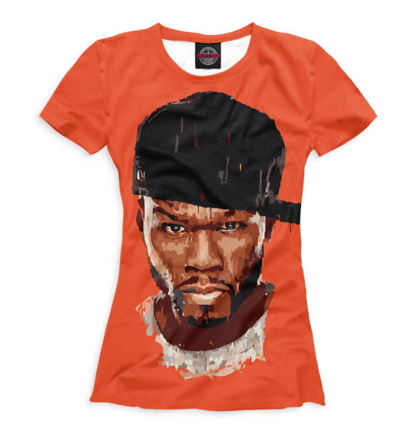 Женская футболка с изображением 50 Cent цвета Белый