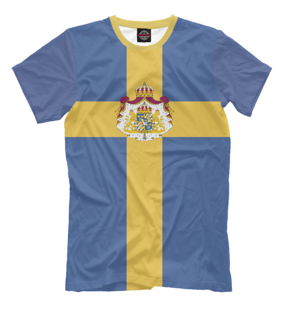 Мужская футболка с изображением Сборная Швеции цвета Грязно-голубой