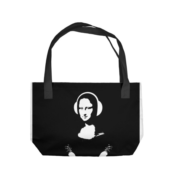 Пляжная сумка с изображением Mona Lisa DJ цвета 