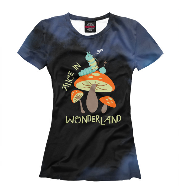Женская футболка с изображением Alice In Wonderland цвета Белый