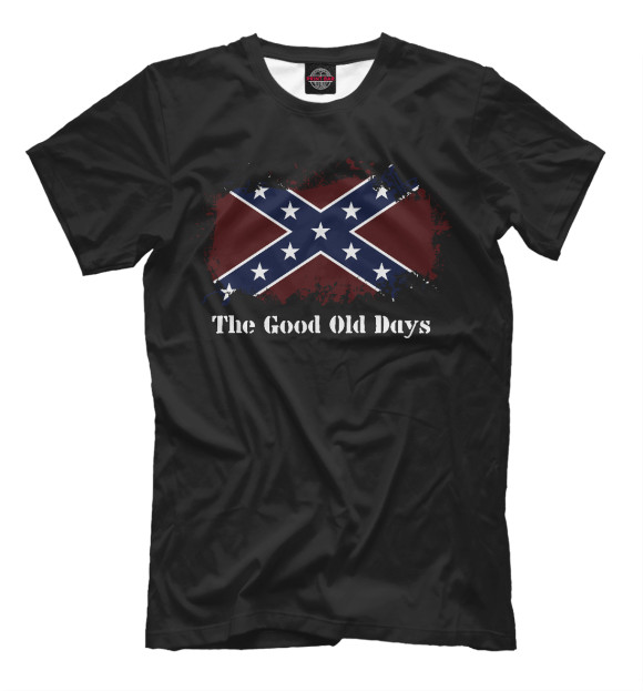 Мужская футболка с изображением Старые времена Конфедерации цвета Черный