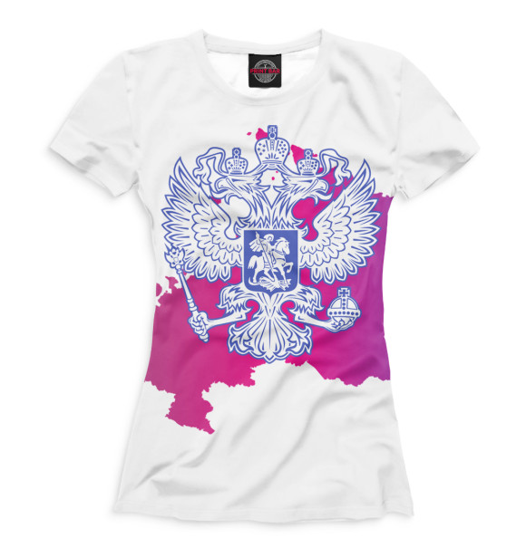 Женская футболка с изображением Двуглавый орел цвета Сиреневый
