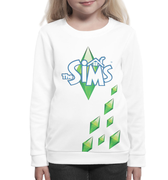 Свитшот для девочек с изображением The Sims цвета Белый