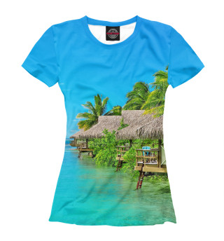 Женская футболка Бунгало на берегу