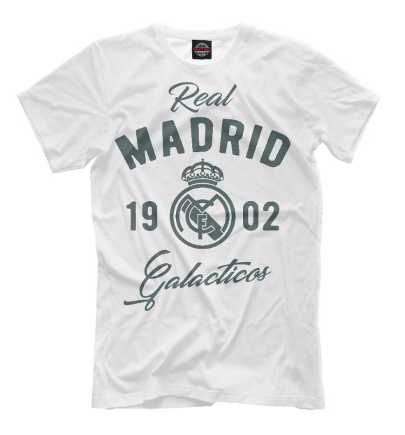 Мужская футболка с изображением Реал Мадрид цвета Молочно-белый
