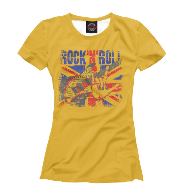 Женская футболка с изображением Rock 'n' roll цвета Белый