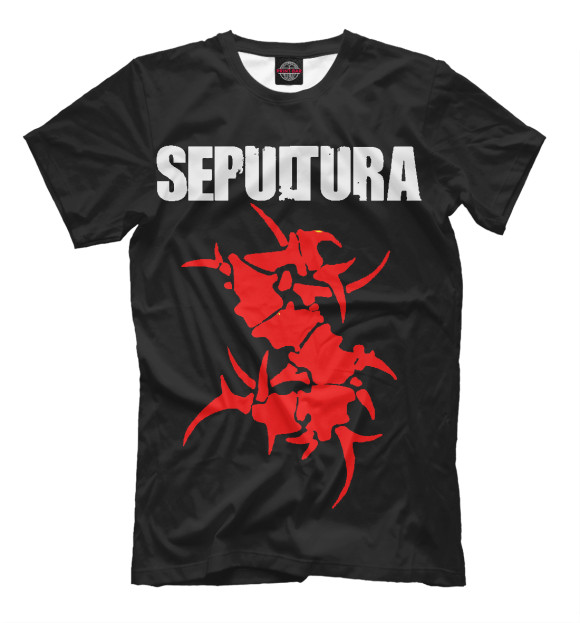 Мужская футболка с изображением Sepultura цвета Черный