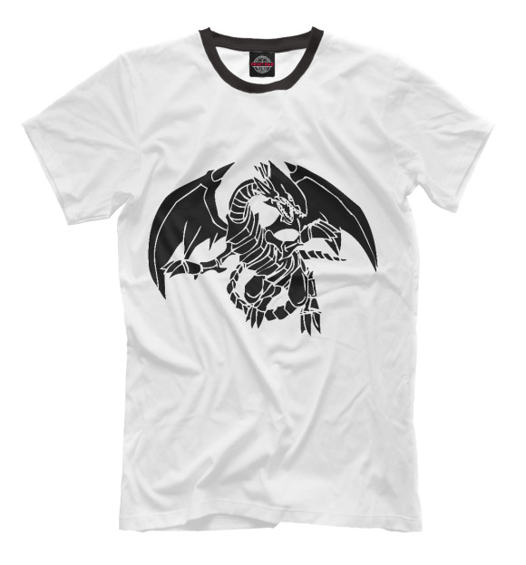 Мужская футболка с изображением Черный Дракон цвета Молочно-белый