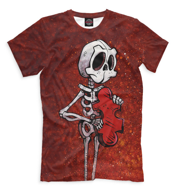 Мужская футболка с изображением Скелеты цвета Темно-бордовый