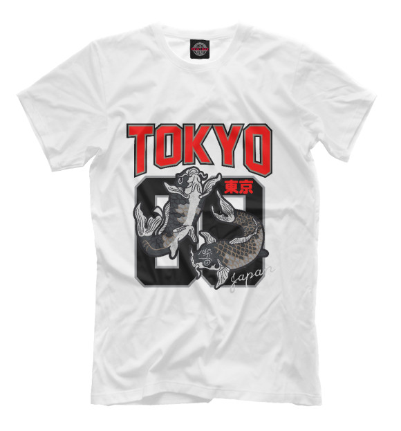 Мужская футболка с изображением Tokyo Koi цвета Белый