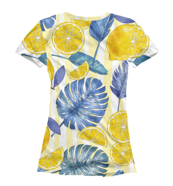 Женская футболка с изображением Монстера и лимоны цвета Белый