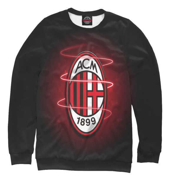 Свитшот для девочек с изображением AC Milan Logo цвета Белый