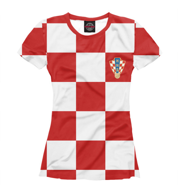 Женская футболка с изображением Сборная Хорватии 2018 цвета Белый
