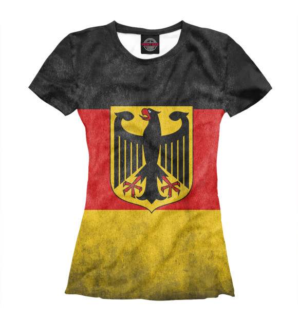 Женская футболка с изображением Флаг Германии цвета Белый