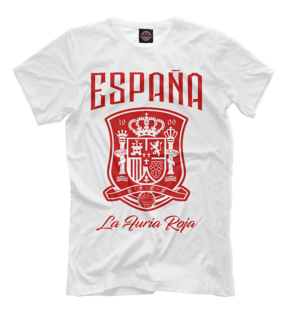 Мужская футболка с изображением Испания цвета Молочно-белый