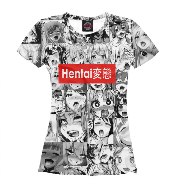 Женская футболка с изображением Hentai цвета Белый