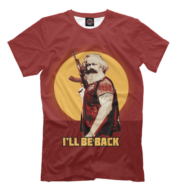 Мужская футболка с изображением Маркс: I'll Be Back! цвета Молочно-белый