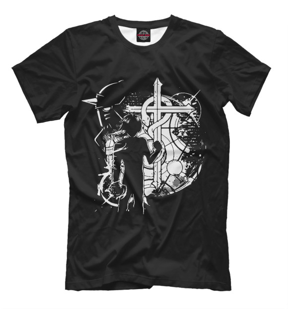 Мужская футболка с изображением Fullmetal alchemist цвета Белый