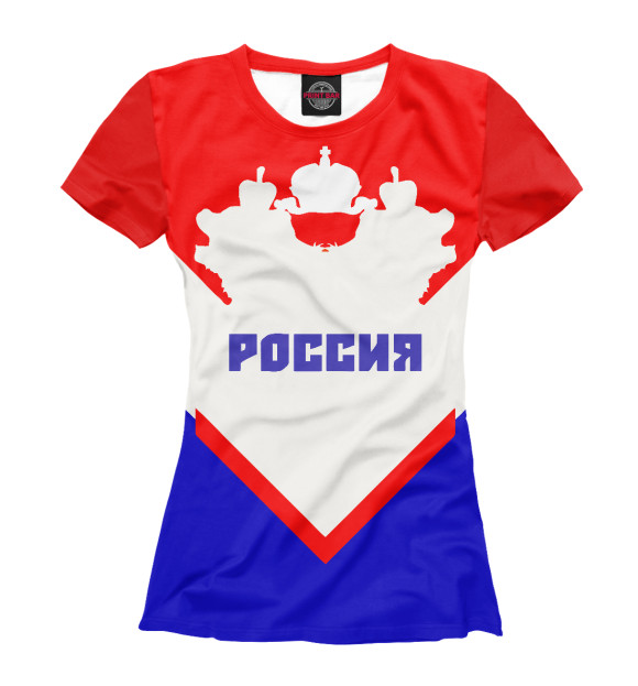 Футболка для девочек с изображением Россия 777 цвета Белый