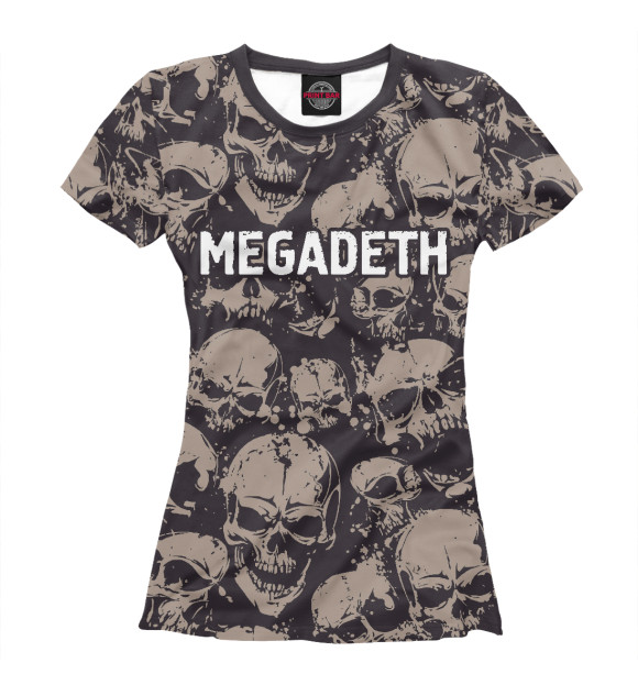 Женская футболка с изображением Megadeth цвета Белый