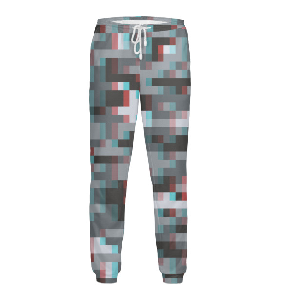 Мужские спортивные штаны с изображением Пиксельный камуфляж цвета Белый