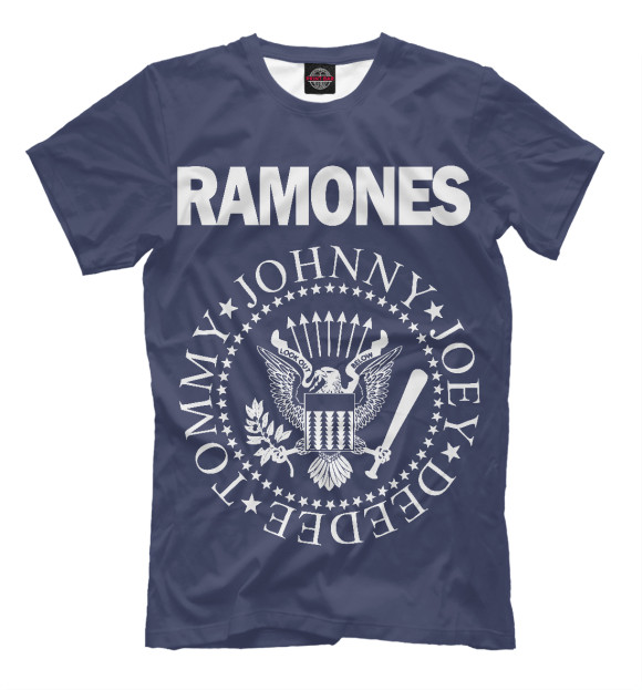Мужская футболка с изображением Ramones цвета Серый