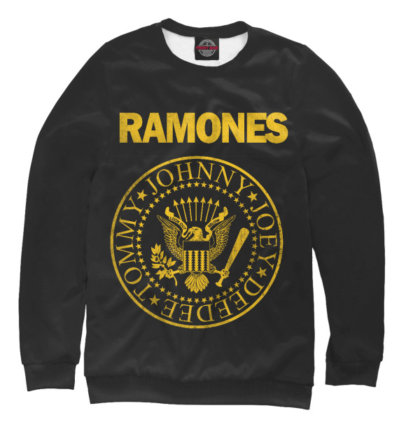 Свитшот для девочек с изображением Ramones Gold цвета Белый