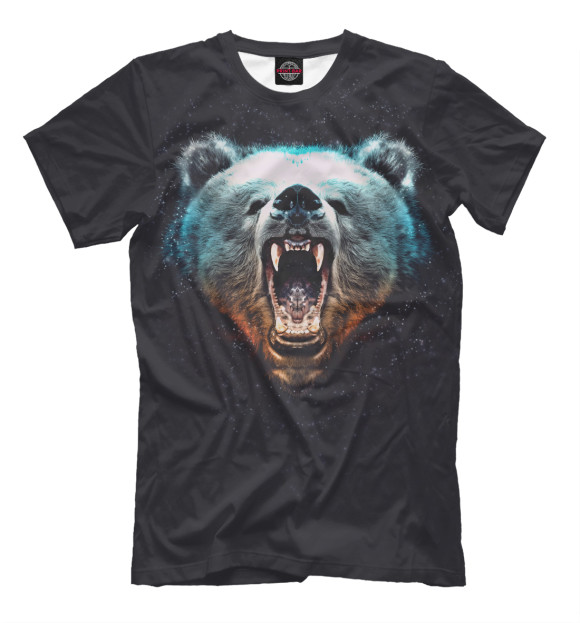 Мужская футболка с изображением Dark Bear цвета Черный