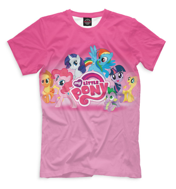 Мужская футболка с изображением My Little Pony цвета Темно-розовый