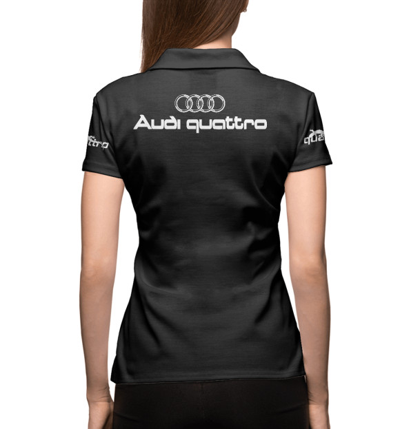 Женское поло с изображением Audi Quattro цвета Белый