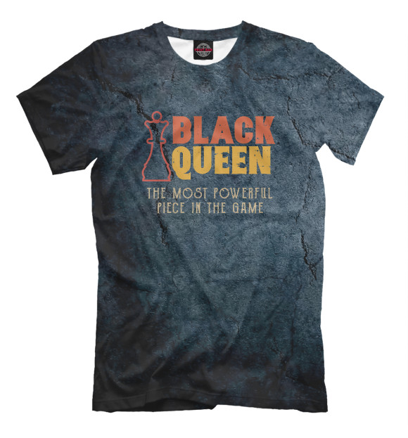 Мужская футболка с изображением Black Queen цвета Белый
