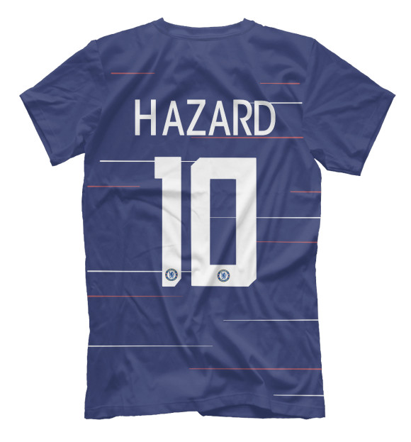 Мужская футболка с изображением Азар Челси 18-19 цвета Белый