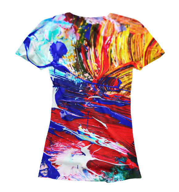 Женская футболка с изображением Абстрактные краски цвета Белый