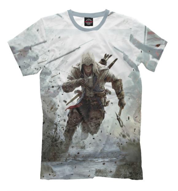 Мужская футболка с изображением Assassin's Creed цвета Серый