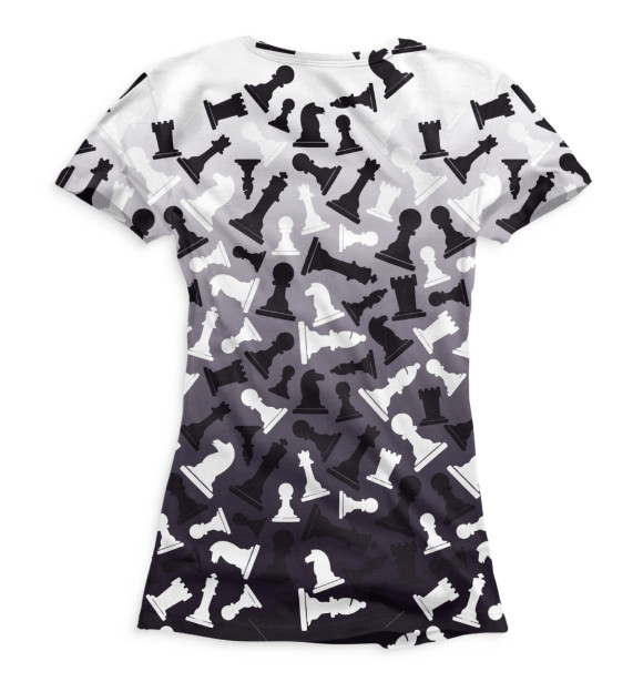 Женская футболка с изображением Шахматы цвета Белый
