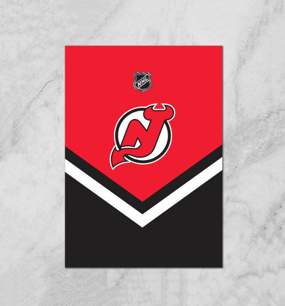 Плакат с изображением New Jersey Devils цвета Белый
