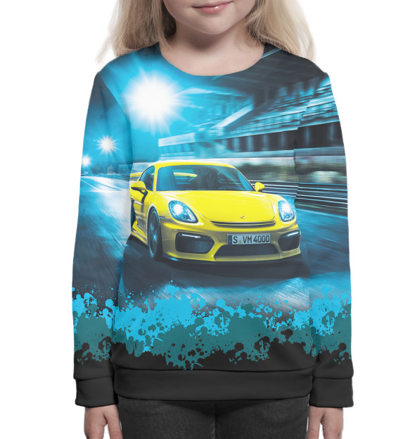 Свитшот для девочек с изображением Porsche цвета Белый