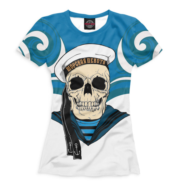 Женская футболка с изображением Морская пехота цвета Белый