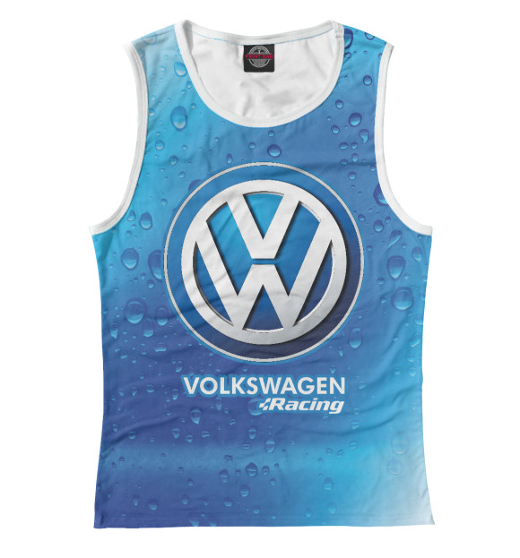 Майка для девочки с изображением Volkswagen Racing цвета Белый