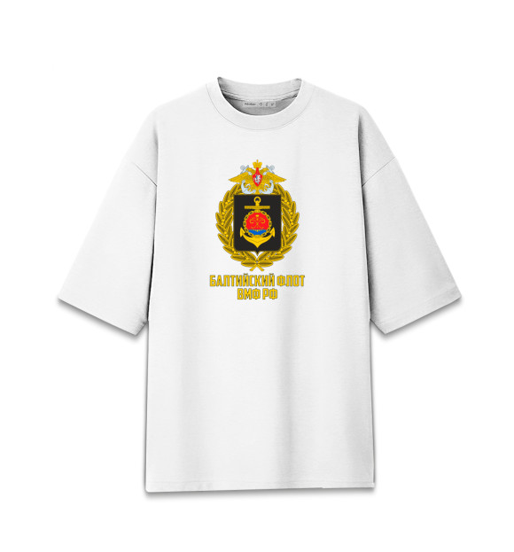 Мужская футболка оверсайз с изображением Военно Морской Флот цвета Белый