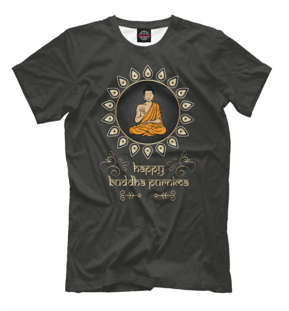 Мужская футболка с изображением Будда цвета Белый